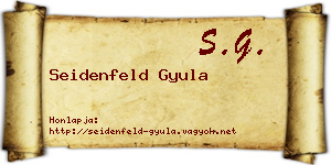 Seidenfeld Gyula névjegykártya